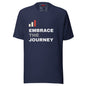 Embrace the Journey Clean Stack t-shirt in Navy — front view