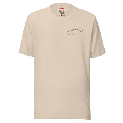 One Step at a Time inspirational t-shirt in Soft Cream — front view