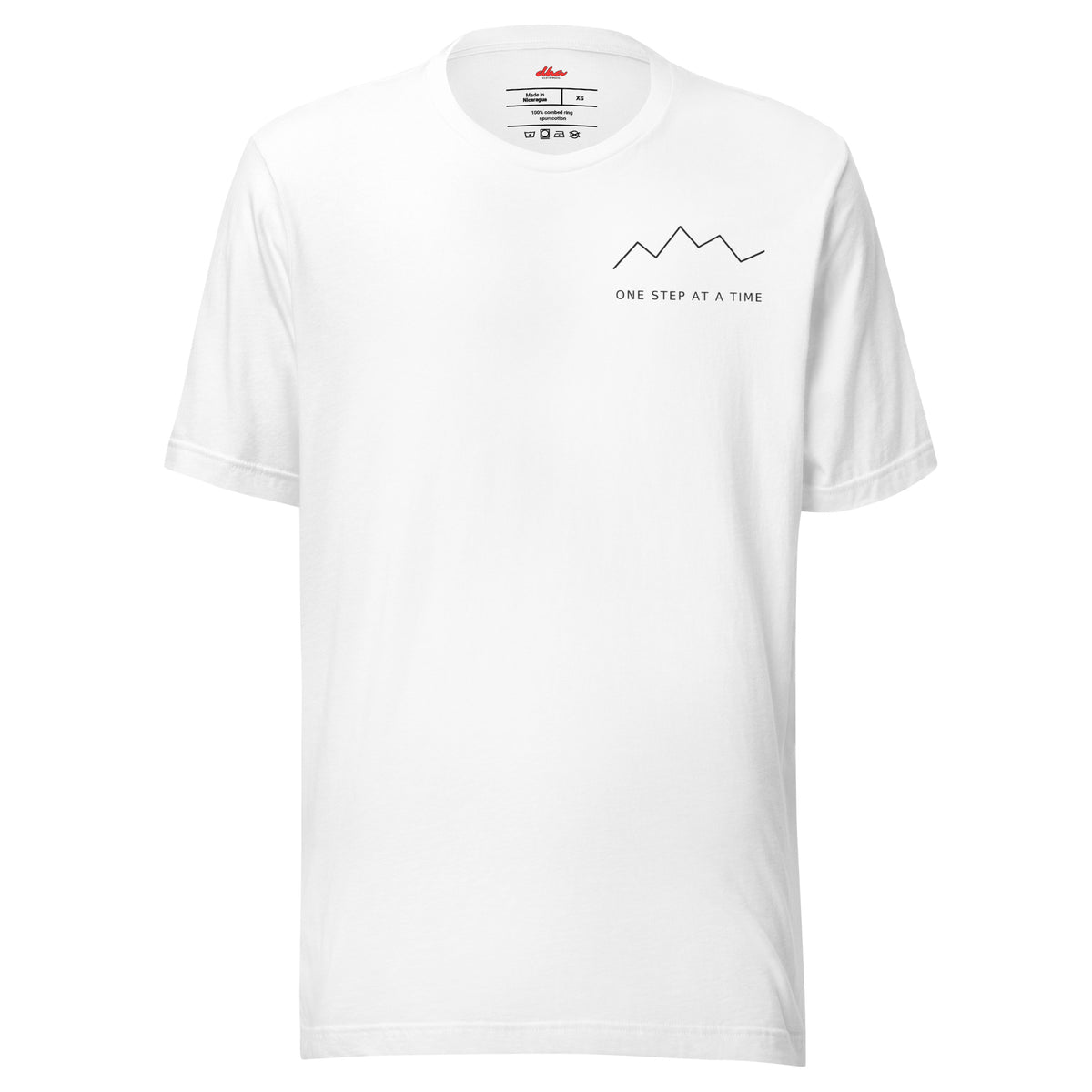 One Step at a Time T-Shirt in White — front view